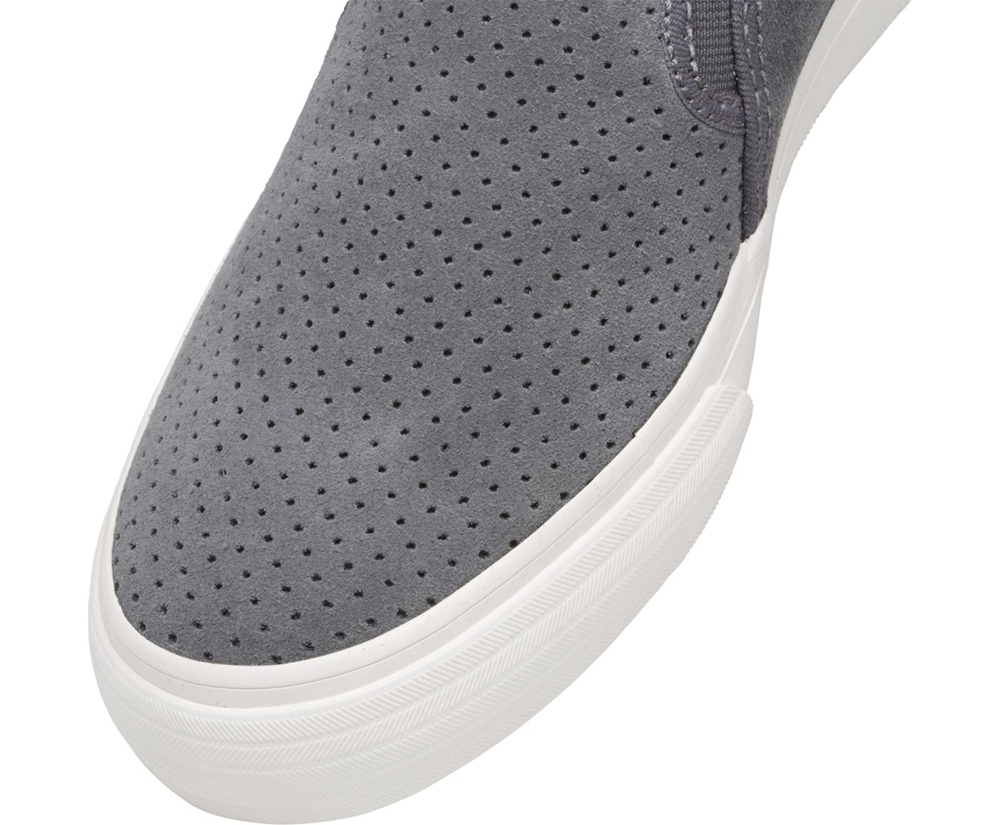 Slip Ons Keds Mujer Grises - Double Decker Perf Suede - 6598-YNOKL